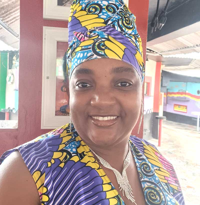 Unity Club Restaurant and Lounge beautiful hostess in colorful outfit